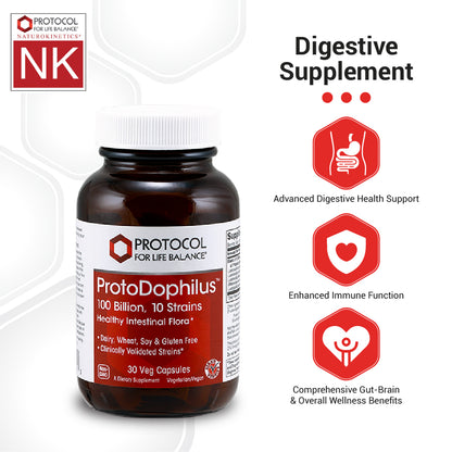 Protocol for Life Balance, ProtoDophilus, 100 Billion, 30 Veg Capsules Vitamins &amp; Supplements Protocol For Life Balance