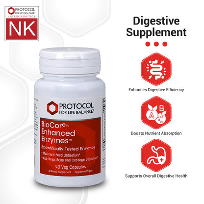 Protocol for Life Balance, BioCore Enhanced Enzymes, 90 Veg Capsules Vitamins &amp; Supplements Protocol For Life Balance