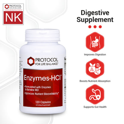 Protocol for Life Balance, Enzymes-HCl, 120 Capsules Vitamins &amp; Supplements Protocol For Life Balance