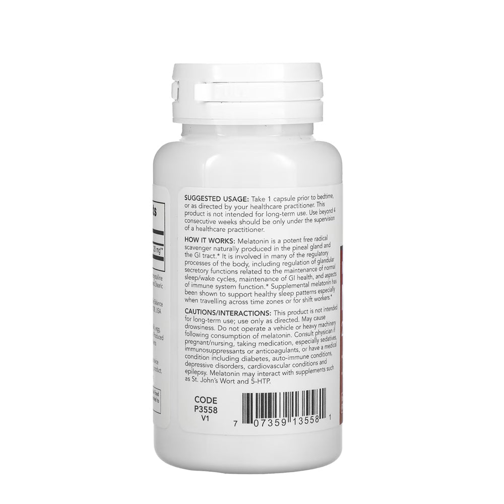 Protocol for Life Balance, Melatonin, Maximum Strength, 20 mg, 90 Veg Capsules Healthy Sleep Protocol For Life Balance