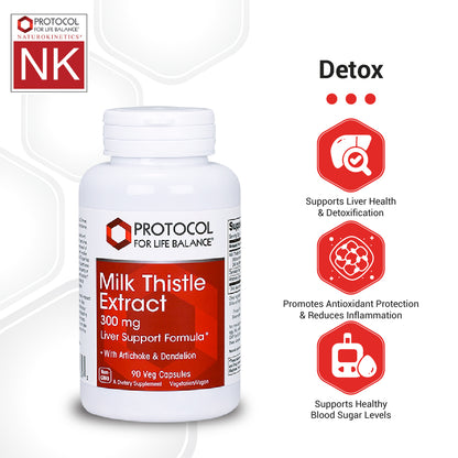 Protocol for Life Balance, Milk Thistle Extract , 300 mg , 90 Veg Capsules Vitamins &amp; Supplements Protocol For Life Balance