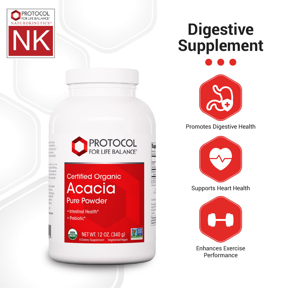 Protocol for Life Balance, Certified Organic Acacia Pure Powder, 12 oz (340 g) Vitamins &amp; Supplements Protocol For Life Balance