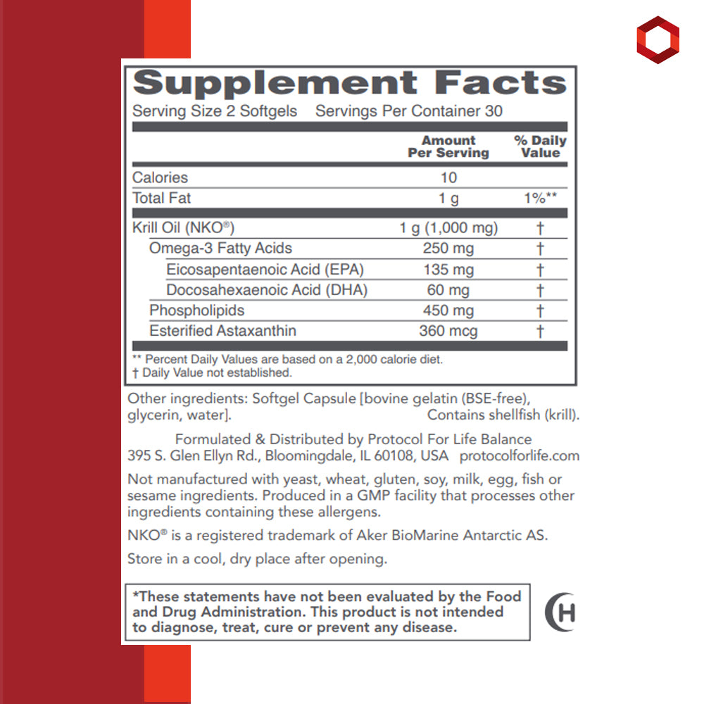 Protocol for Life Balance, Neptune Krill Oil, 500 mg, 60 Softgels Vitamins &amp; Supplements Protocol For Life Balance