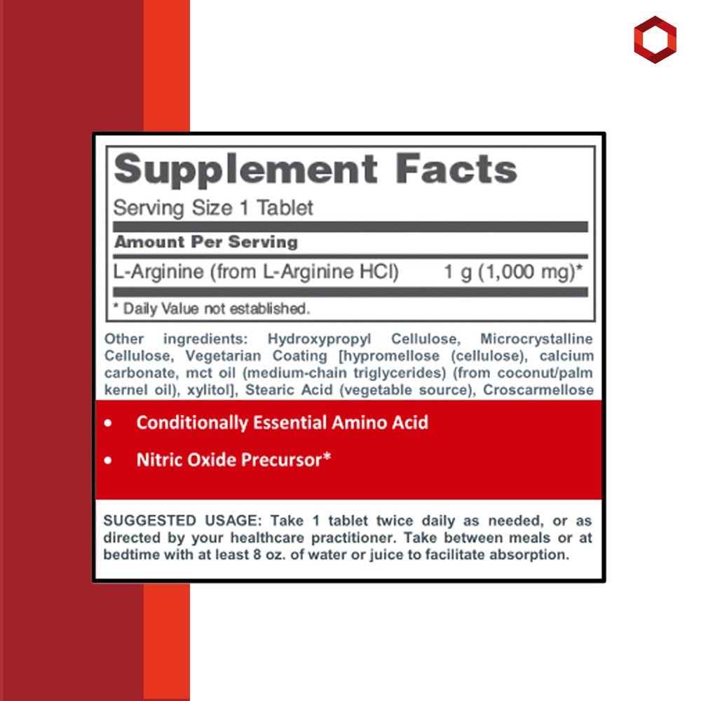 Protocol for Life Balance, L-Arginine, 1,000 mg, 120 Tablets Supplement Protocol For Life Balance