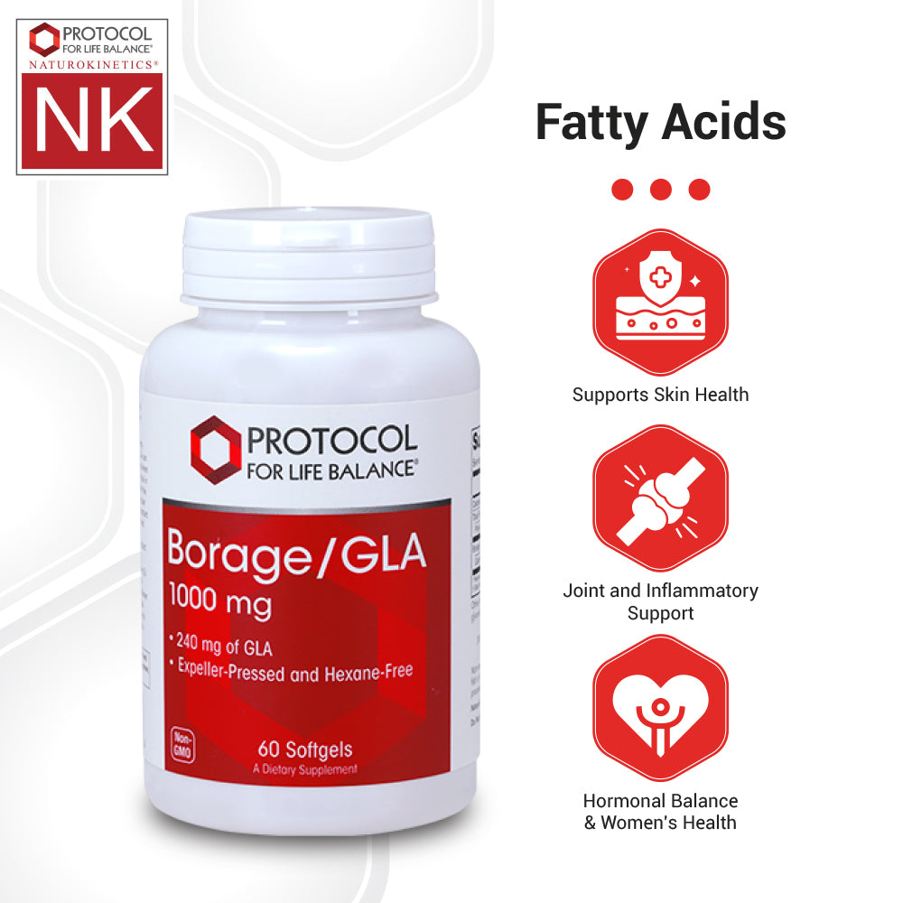 Protocol for Life Balance, Borage/GLA, 1,000 mg, 60 Softgels Vitamins &amp; Supplements Protocol For Life Balance