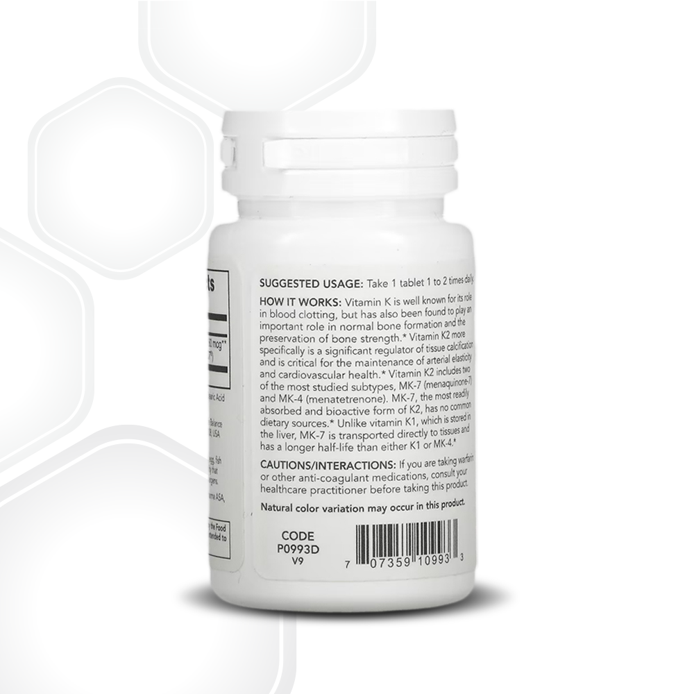 Protocol for Life Balance, MK-7 Vitamin K2, 160 mcg, 60 Tablets Bone &amp; Teeth Structure Protocol For Life Balance