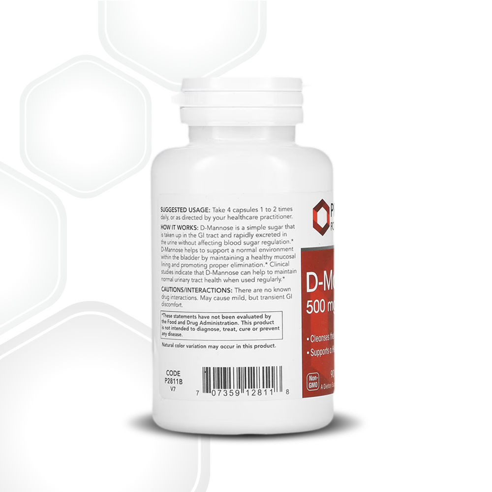 Protocol for Life Balance, D-Mannose, 500 mg, 90 Veg Capsules (125 mg per Capsule) Supplement Protocol For Life Balance
