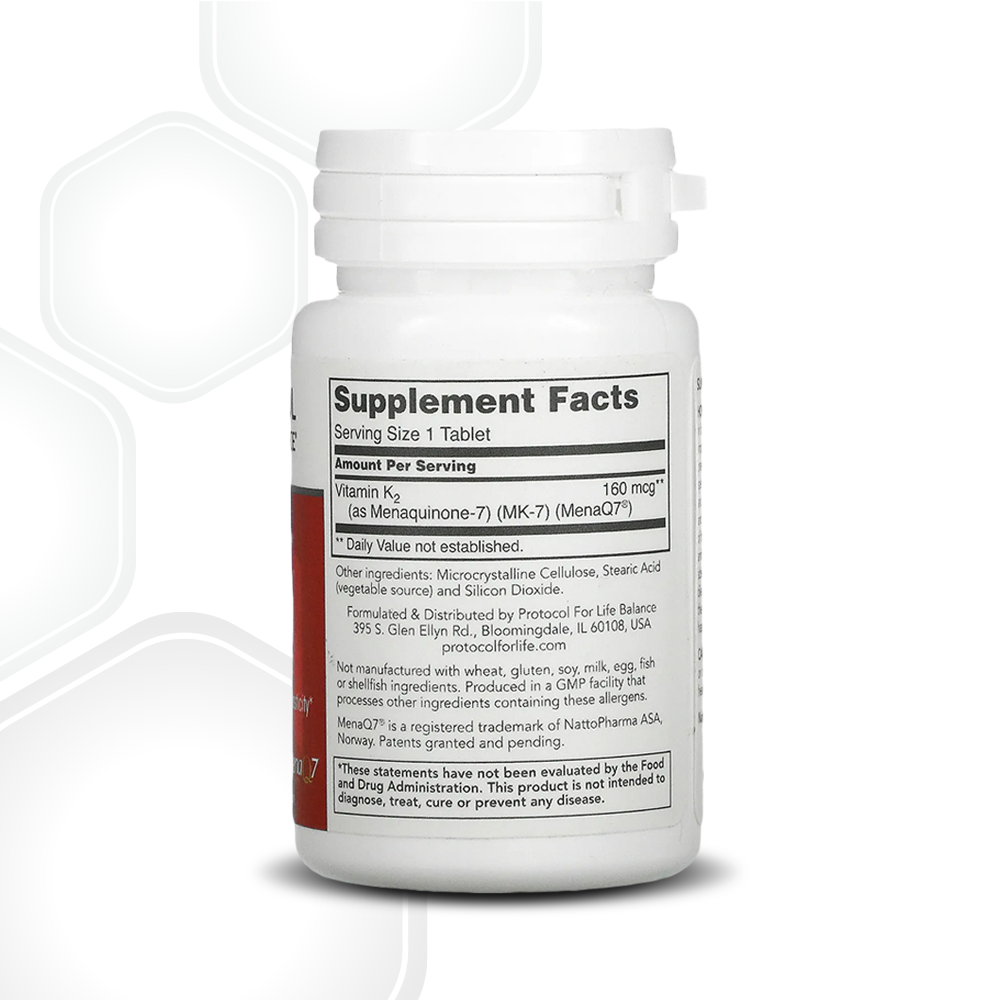 Protocol for Life Balance, MK-7 Vitamin K2, 160 mcg, 60 Tablets Bone &amp; Teeth Structure Protocol For Life Balance