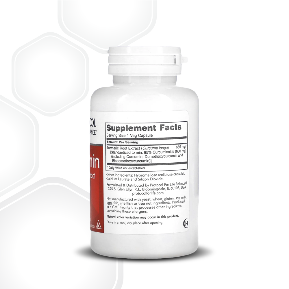 Protocol for Life Balance, Curcumin, Turmeric Root Extract, 665 mg, 60 Veg Capsules Protocol For Life Balance
