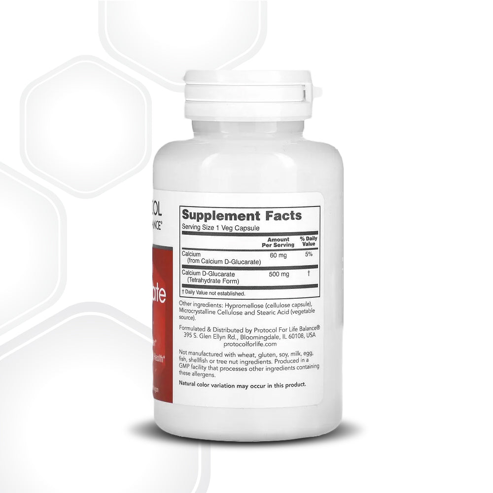 Protocol for Life Balance, Calcium D-Glucarate, 500 mg, 90 Veg Capsules Vitamins &amp; Supplements Protocol For Life Balance