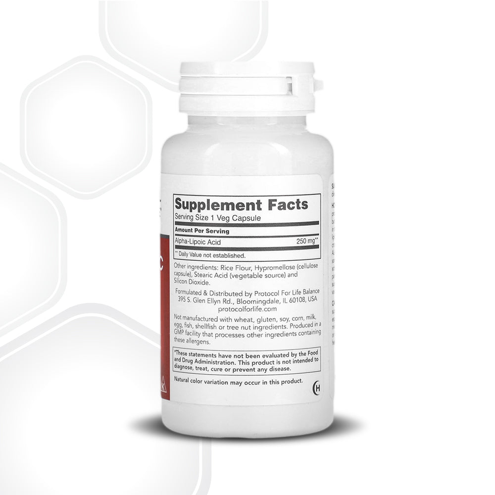Protocol for Life Balance, Alpha-Lipoic Acid, 250 mg, 90 Veg Capsules Vitamins &amp; Supplements Protocol For Life Balance