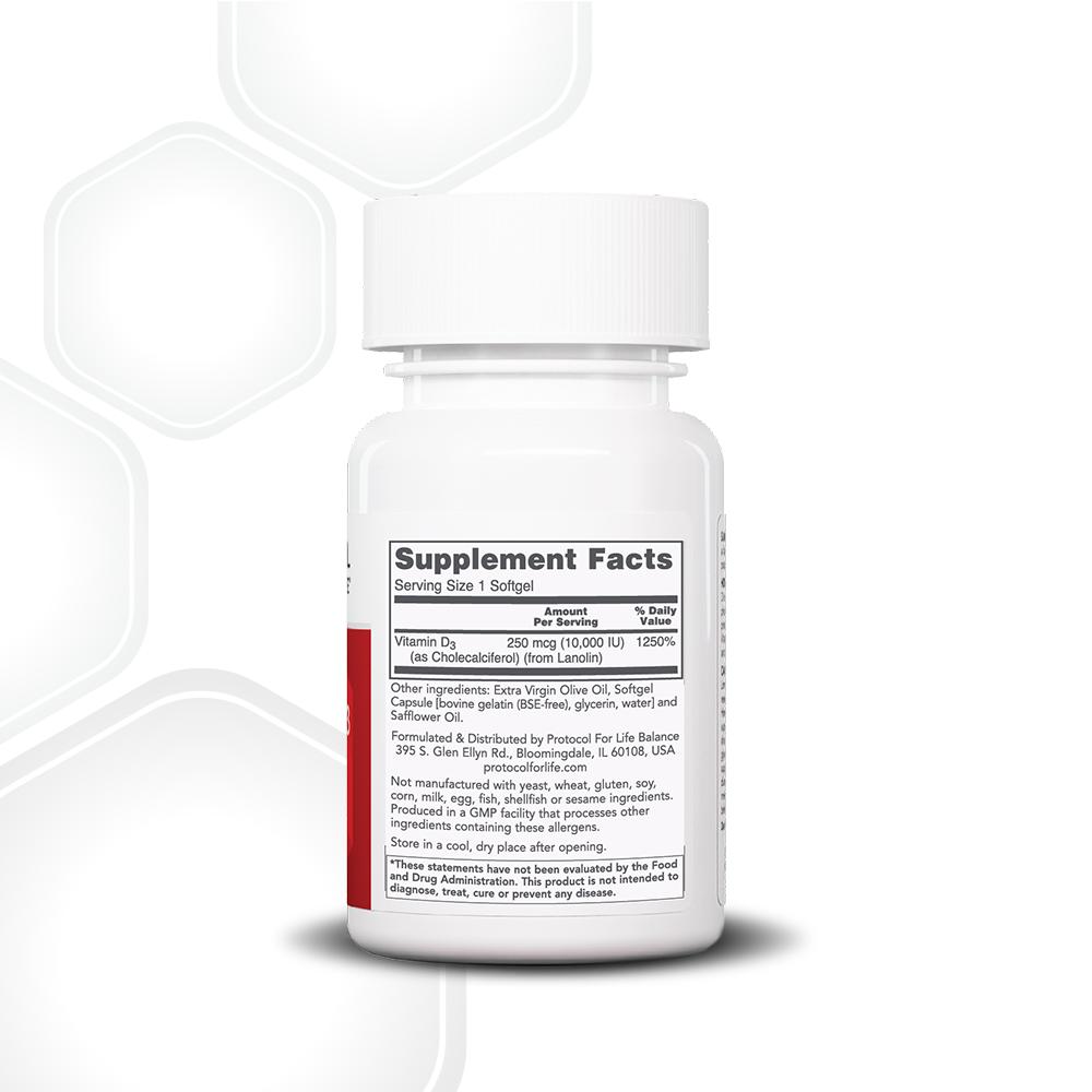 Protocol for Life Balance, Vitamin D3 10,000 IU High Potency, 30 softgels Immune Sopprot Protocol For Life Balance