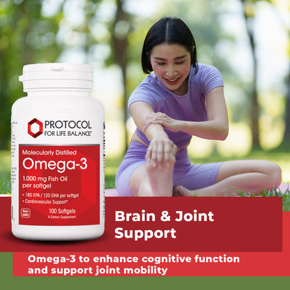 Protocol for Life Balance, Omega-3 1,000 mg Fish Oil, 100 Softgels omega 3 Protocol For Life Balance