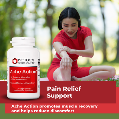 (Best by 10/25) Protocol for Life Balance, Ache Action, 120 Veg Capsules Protocol For Life Balance
