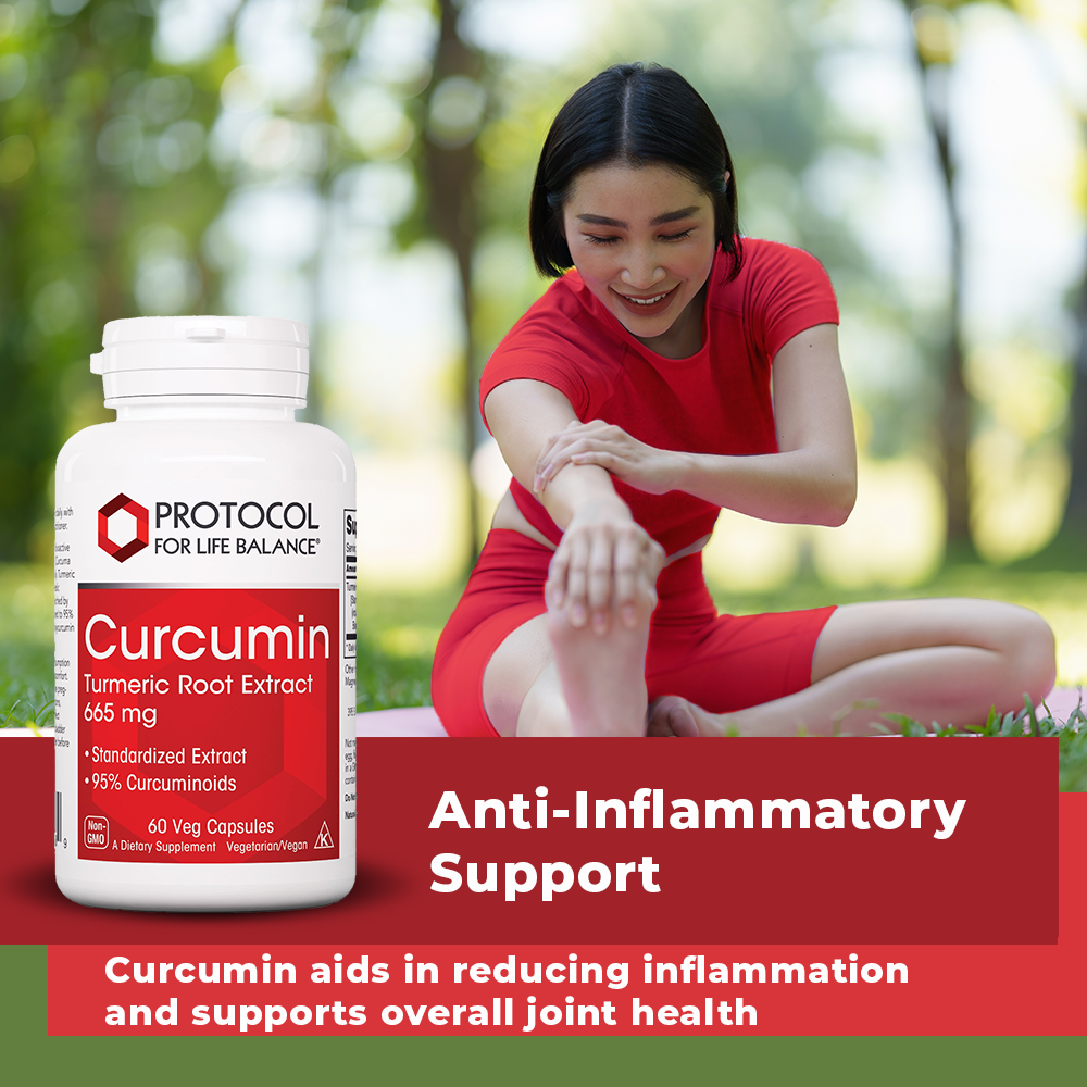 Protocol for Life Balance, Curcumin, Turmeric Root Extract, 665 mg, 60 Veg Capsules Protocol For Life Balance