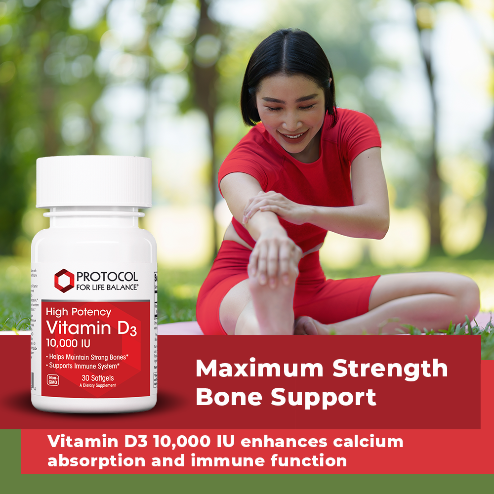 Protocol for Life Balance, Vitamin D3 10,000 IU High Potency, 30 softgels Immune Sopprot Protocol For Life Balance