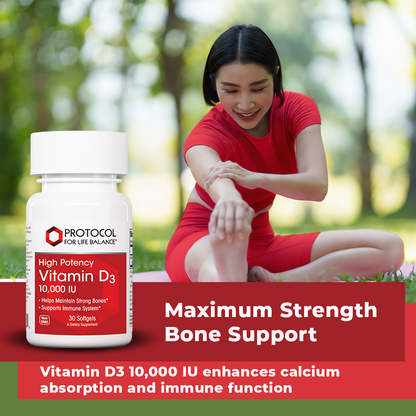 Protocol for Life Balance, Vitamin D3 10,000 IU High Potency, 30 softgels Immune Sopprot Protocol For Life Balance