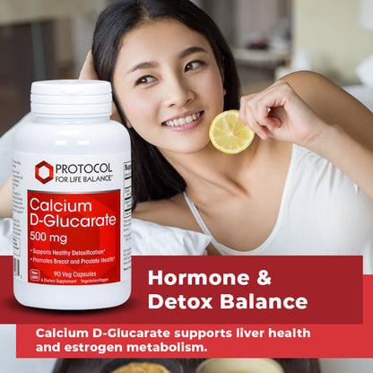 Protocol for Life Balance, Calcium D-Glucarate, 500 mg, 90 Veg Capsules Vitamins &amp; Supplements Protocol For Life Balance