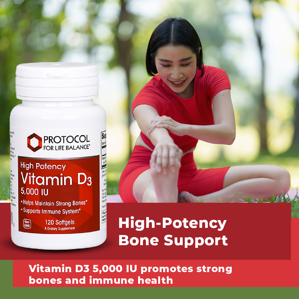 Protocol for Life Balance, Vitamin D3, High Potency, 5,000 IU, 120 Softgels Immune Sopprot Protocol For Life Balance