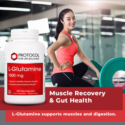 Protocol for Life Balance, L-Glutamine, 1,000 mg, 120 Veg Capsules Protocol For Life Balance