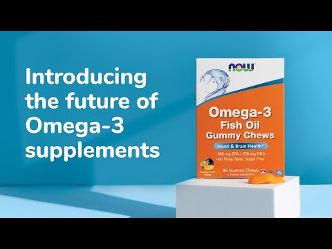 NOW Supplements, Omega-3 Fish Oil, 300 mg EPA / 225 mg DHA, 36 Gummy Chews Vitamins &amp; Supplements NOW Foods USA