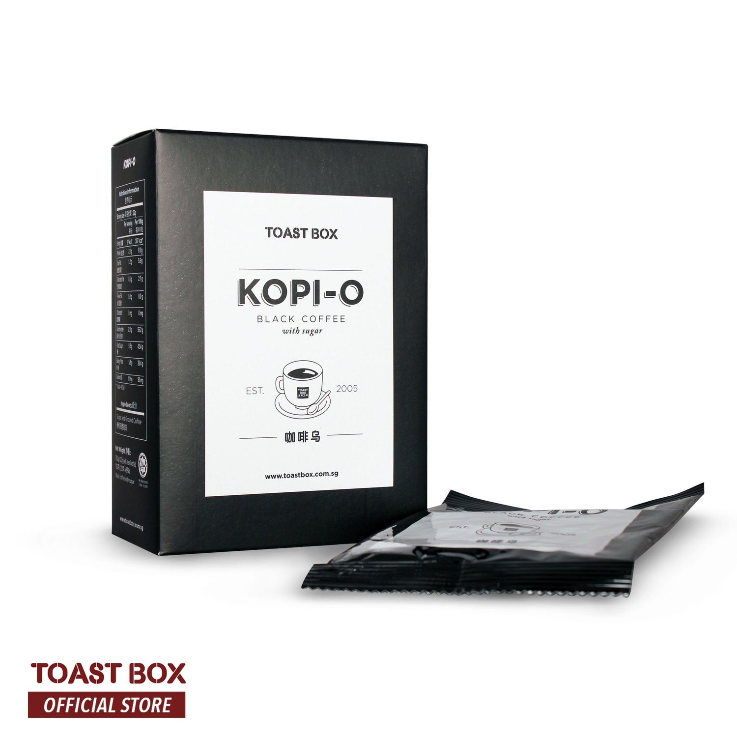 [Toast Box] Kopi O Black Coffee with Sugar 22gm x 6 sachets - Bloom Concept
