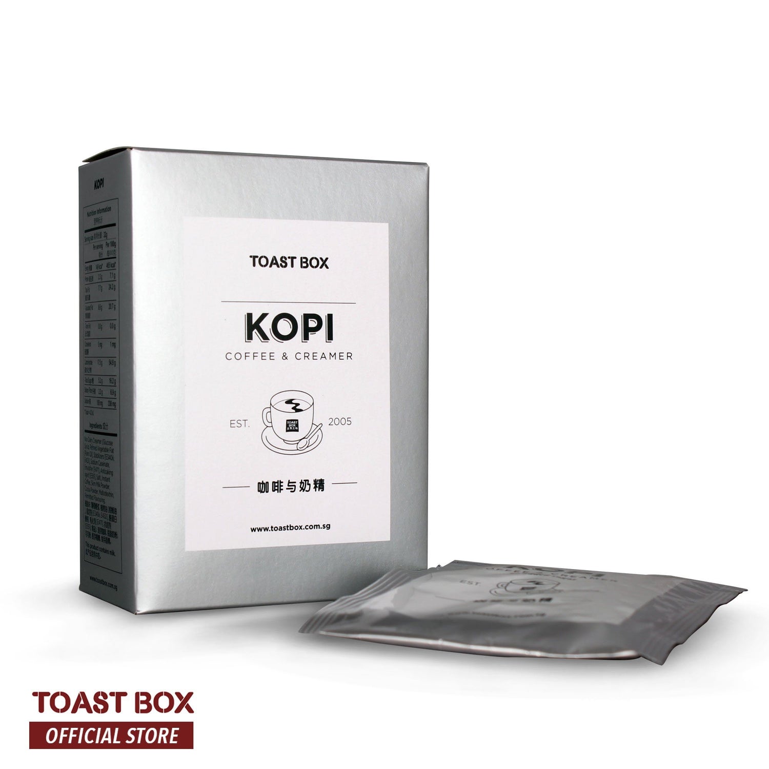 [Toast Box] Kopi with Creamer Coffee with Creamer Unsweetened 32gm x 6 sachets Coffee Instant Queen&
