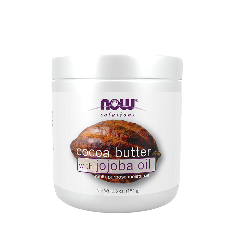 NOW Solutions, Cocoa Butter with Jojoba Oil, Multi-Purpose Moisturizer, 6.5-Ounce (192 ml)--Best by 09/23 - Bloom Concept