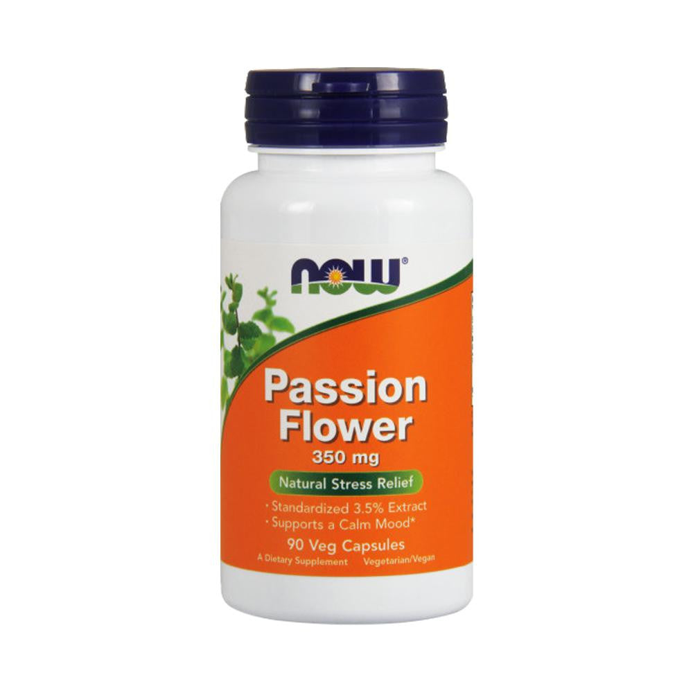 NOW FOODS Supplements, Passion Flower (Passiflora incarnata) 350 mg, Natural Stress Relief*, 90 Veg Capsules - Bloom Concept