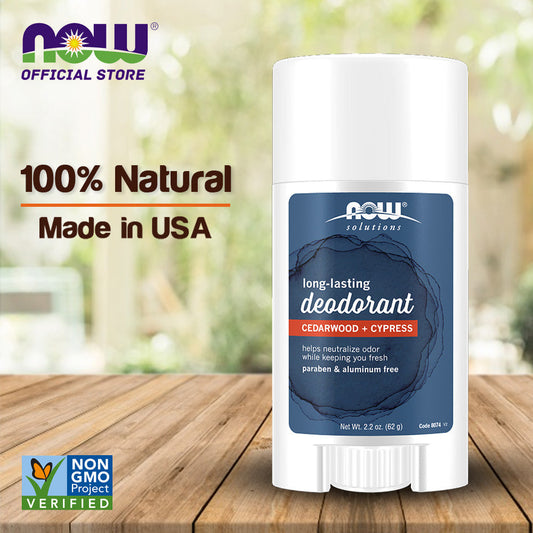 Now Foods, Solutions, Long Lasting Deodorant, Cedarwood + Cypress, 2.2 oz (62 g) - Bloom Concept