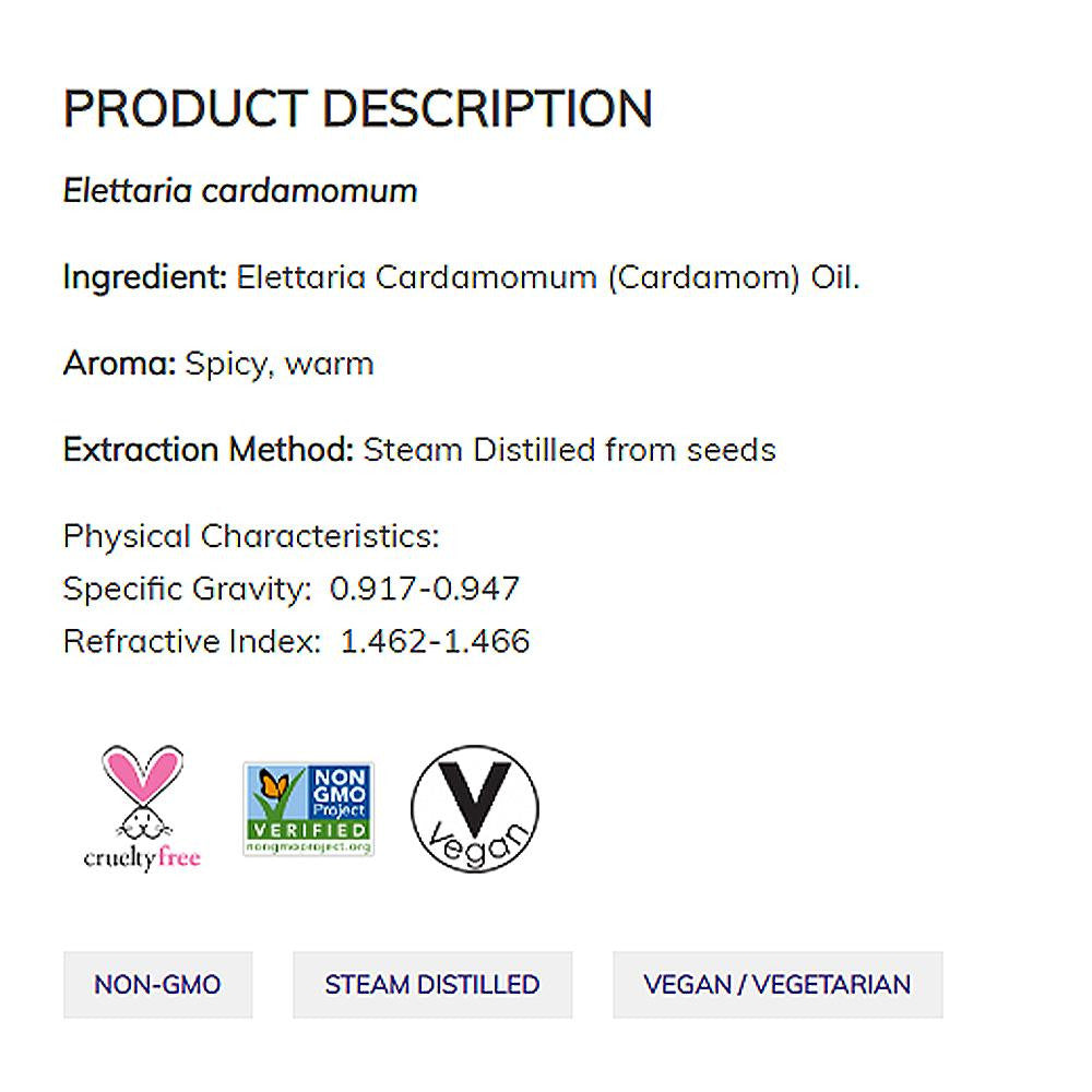 NOW Essential Oils 100% Pure Cardamom Oil 1/3 fl oz (10ml) - Bloom Concept