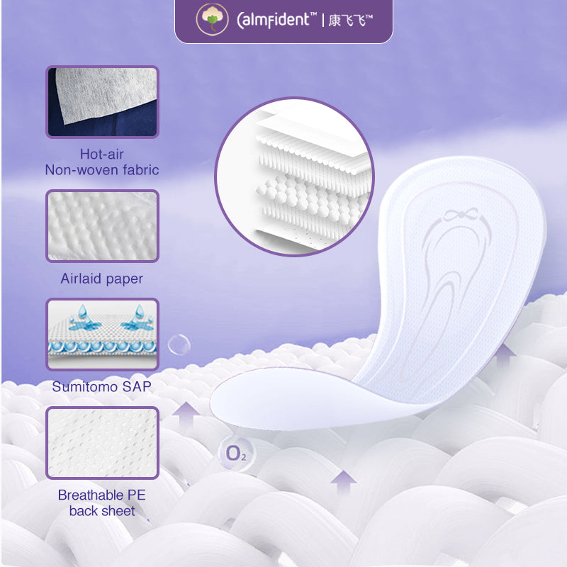 Calmfident Day/Night Use [Maxi Flow] *Incontinence, Bladder Control, Postpartum* Sanitary Napkin Pads 280mm (10pcs) - Bloom Concept