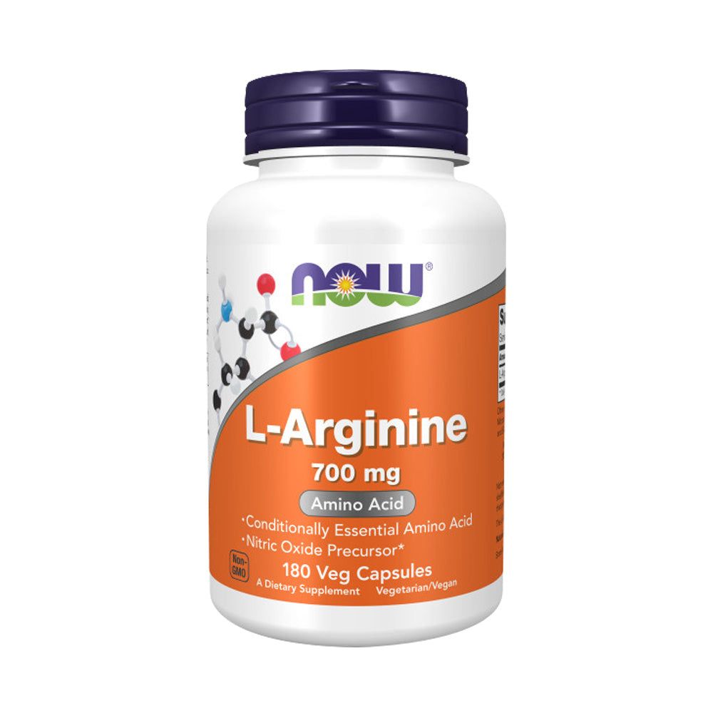 NOW Supplements, L-Arginine 700 mg, Nitric Oxide Precursor*, Amino Acid, 180 Veg Capsules - Bloom Concept