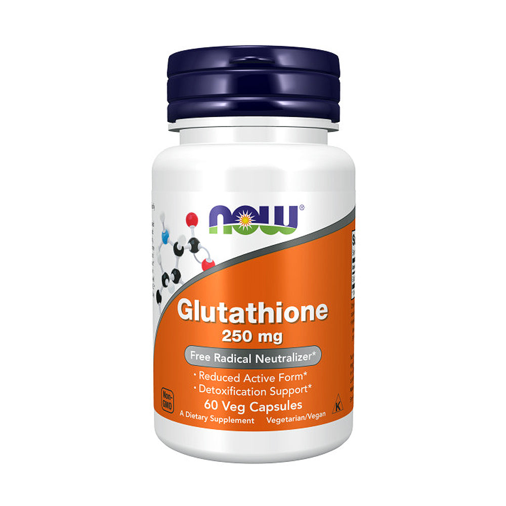 NOW Supplements, Glutathione 250 mg, Detoxification Support, Free Radical Neutralizer*, 60 Veg Capsules - Bloom Concept