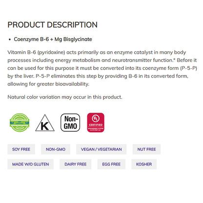 NOW Supplements, P-5-P 50 mg with Coenzyme B-6 + Mg Bisglycinate, 90 Veg Capsules Vitamins &amp; Supplements NOW Foods USA