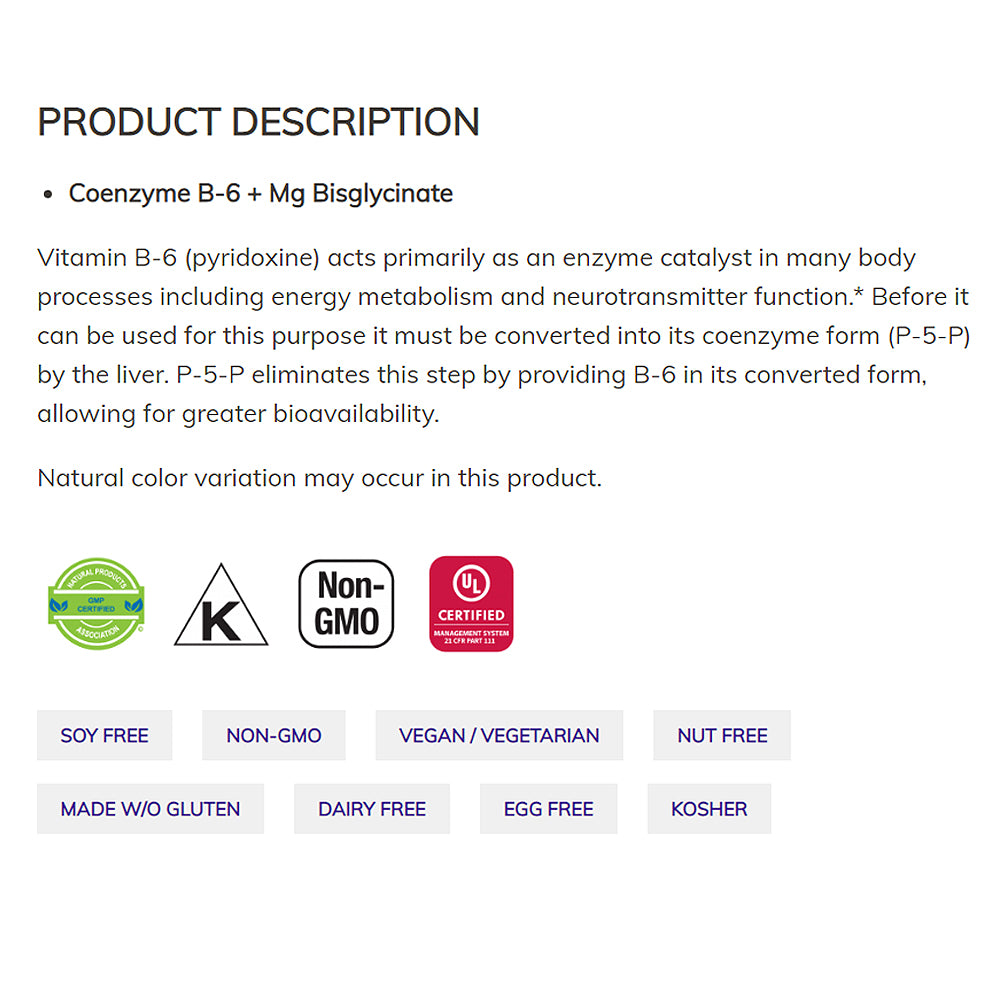 NOW Supplements, P-5-P 50 mg with Coenzyme B-6 + Mg Bisglycinate, 90 Veg Capsules - Bloom Concept