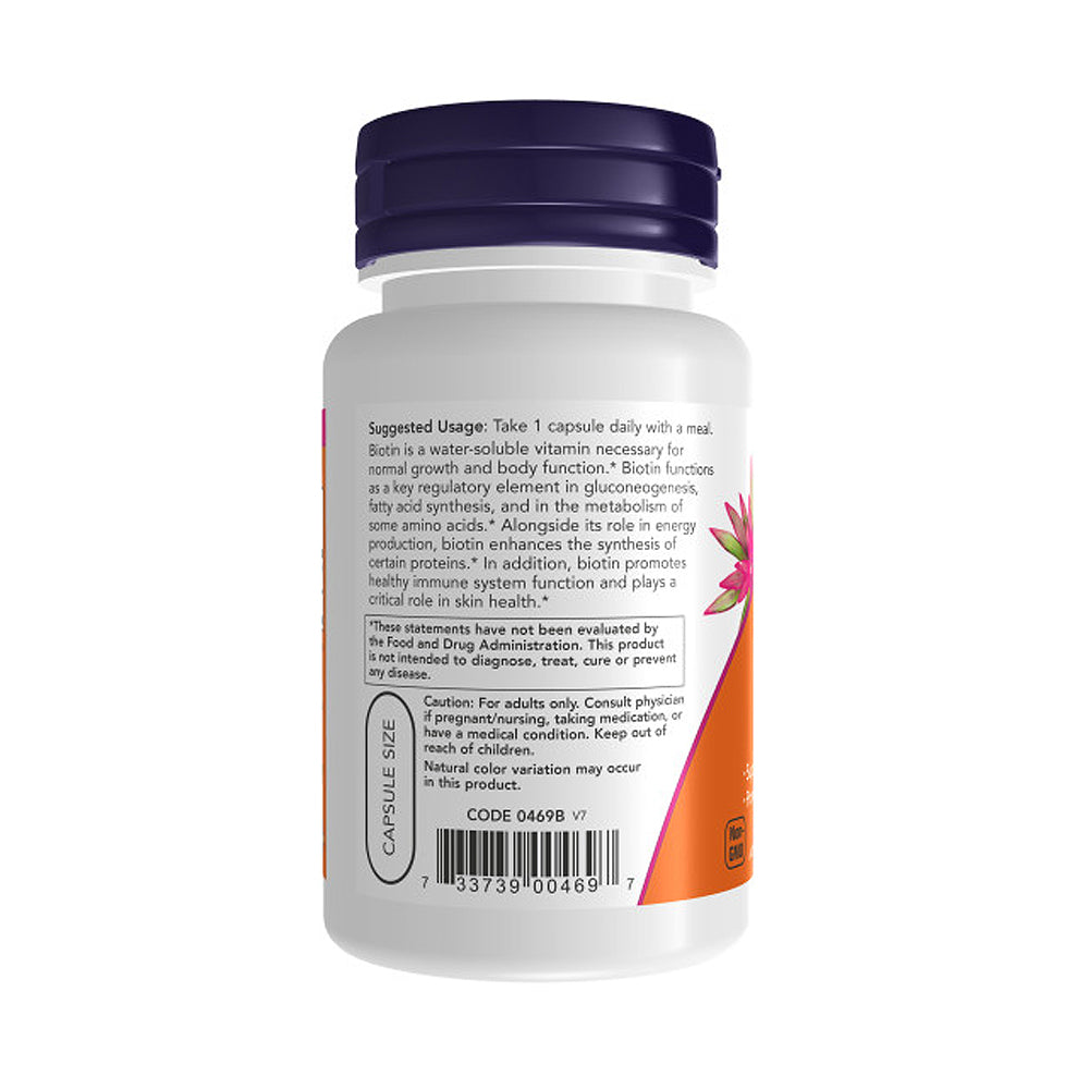 NOW Supplements, Biotin 1,000 mcg, Amino Acid Metabolism*, Energy Production*, 100 Capsules Vitamins &amp; Supplements NOW Foods USA