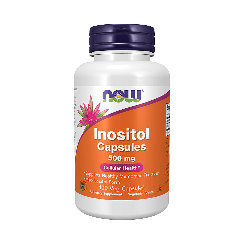 NOW Supplements, Inositol 500 mg, Healthy Membrane Function*, Cellular Health*, 100 Veg Capsules Vitamins &amp; Supplements NOW Foods USA