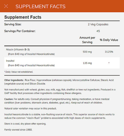 NOW Supplements, Niacin (Vitamin B-3) 250 mg, Flush-Free, Nutritional Health, 90 Veg Capsules Vitamins &amp; Supplements NOW Foods USA