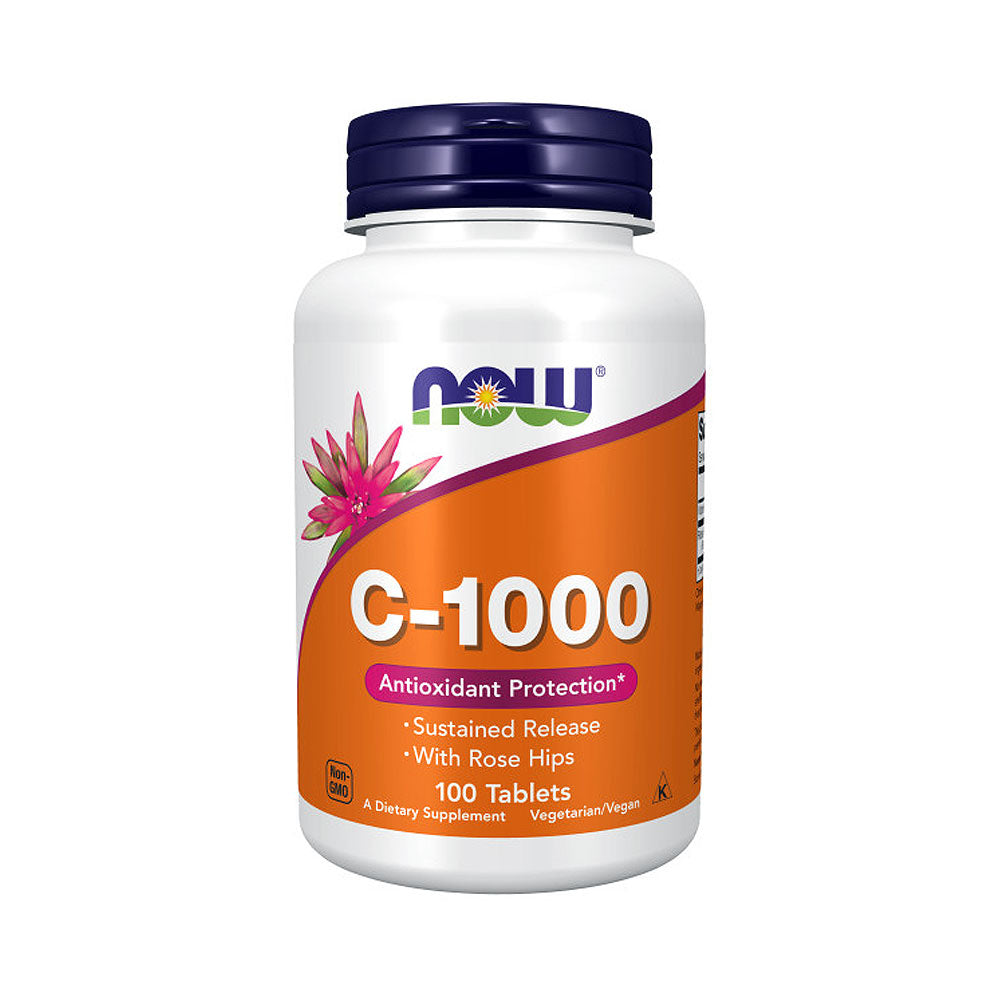 NOW Foods Vitamin C-1,000 with Rose Hips, Sustained Release, Antioxidant Protection, 100 Tablets Vitamins &amp; Supplements NOW Foods USA