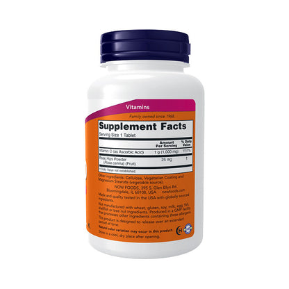 NOW Foods Vitamin C-1,000 with Rose Hips, Sustained Release, Antioxidant Protection, 100 Tablets Vitamins &amp; Supplements NOW Foods USA