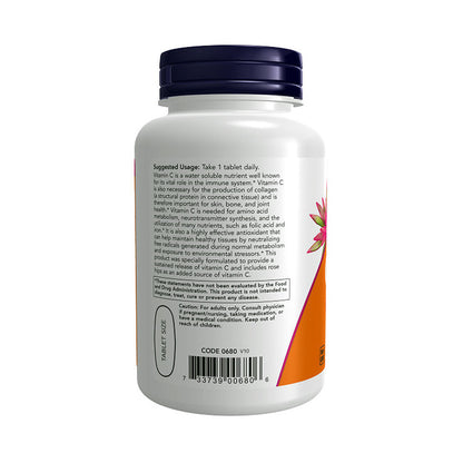NOW Foods Vitamin C-1,000 with Rose Hips, Sustained Release, Antioxidant Protection, 100 Tablets Vitamins &amp; Supplements NOW Foods USA
