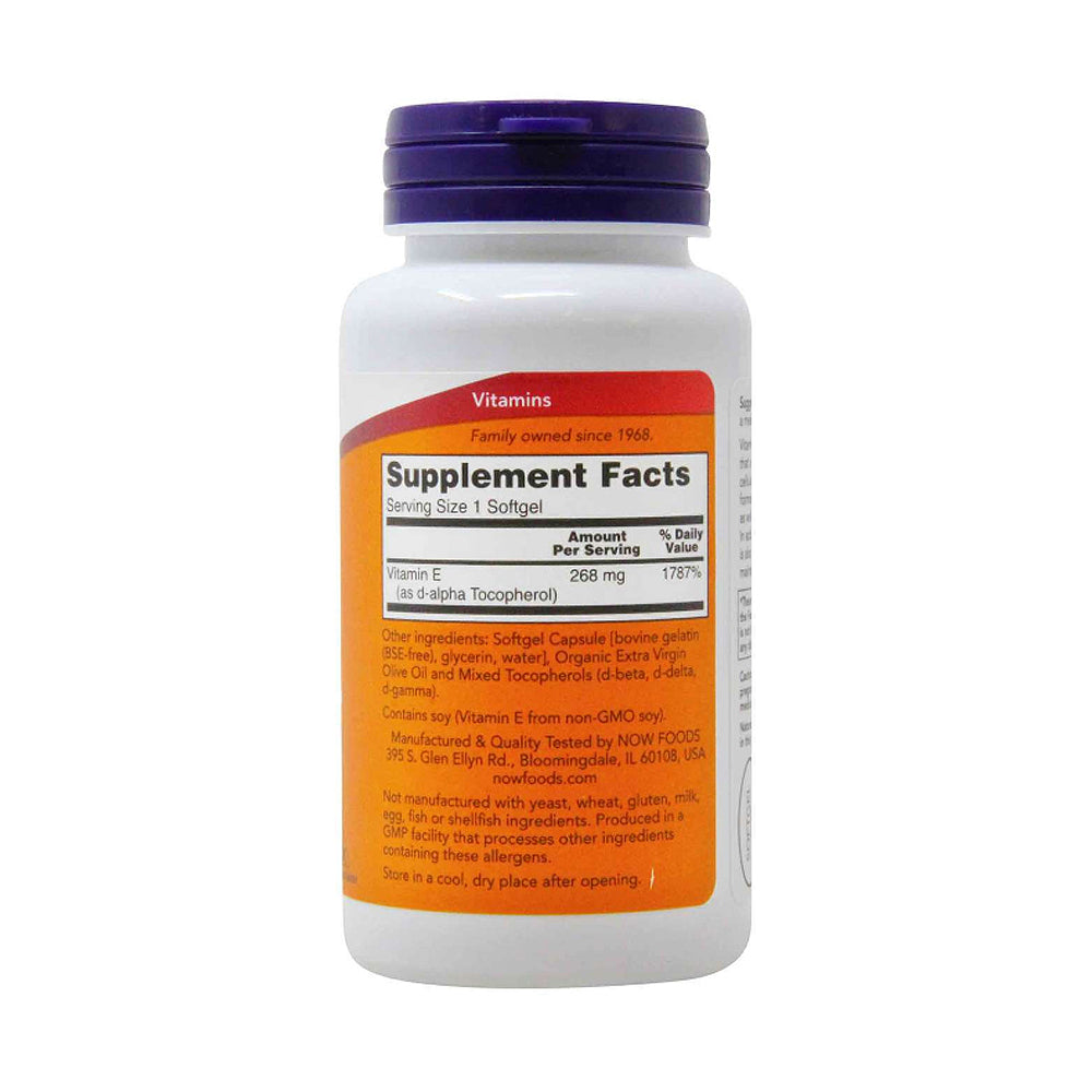 NOW Supplements, Vitamin E-400 IU Mixed Tocopherols, Antioxidant Protection*, 100 Softgels - Bloom Concept
