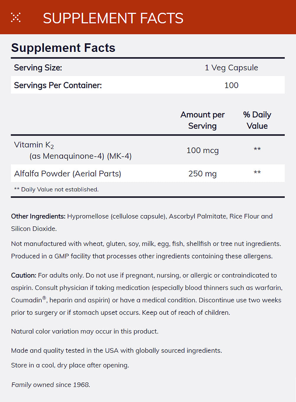 NOW Supplements, Vitamin K-2 100 mcg, Menaquinone-4 (MK-4), Supports Bone Health*, 100 Veg Capsules Vitamins &amp; Supplements NOW Foods USA