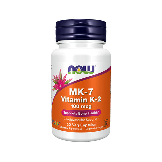 NOW Supplements, MK-7 Vitamin K-2 100 mcg, Cardiovascular Support*, Supports Bone Health*, 60 Veg Capsules - Bloom Concept