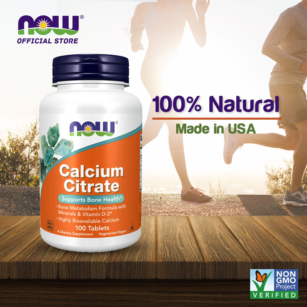 NOW Supplements, Calcium Citrate with Vitamin D, Magnesium, Zinc, Copper, and Manganese, 100 Tablets - Bloom Concept