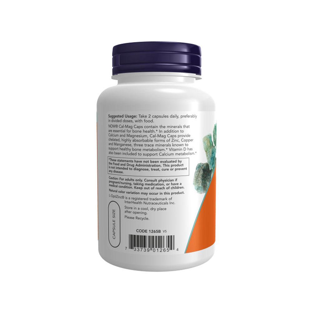 NOW Supplements, Cal-Mag with Zinc, Copper, Manganese and Vitamin D, 120 Capsules - Bloom Concept