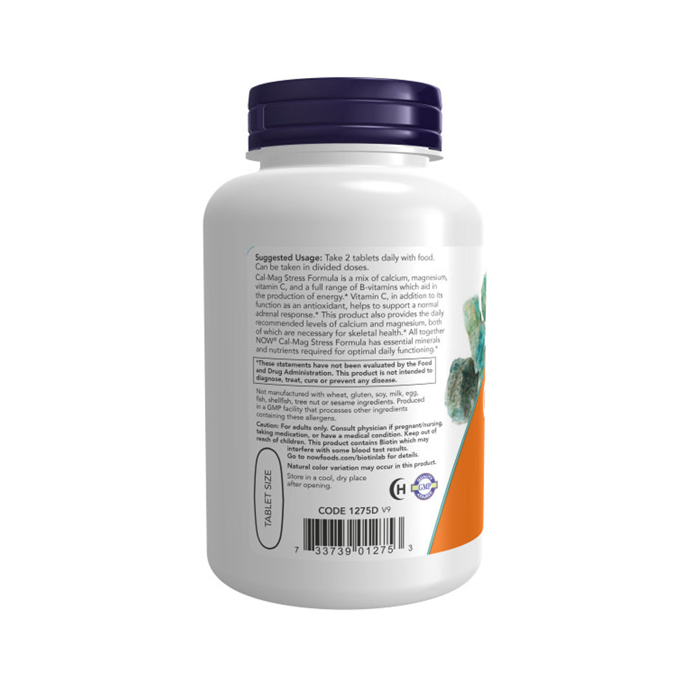 NOW Supplements, Cal-Mag Stress Formula with B-Complex and Vitamin C, 100 Tablets - Bloom Concept