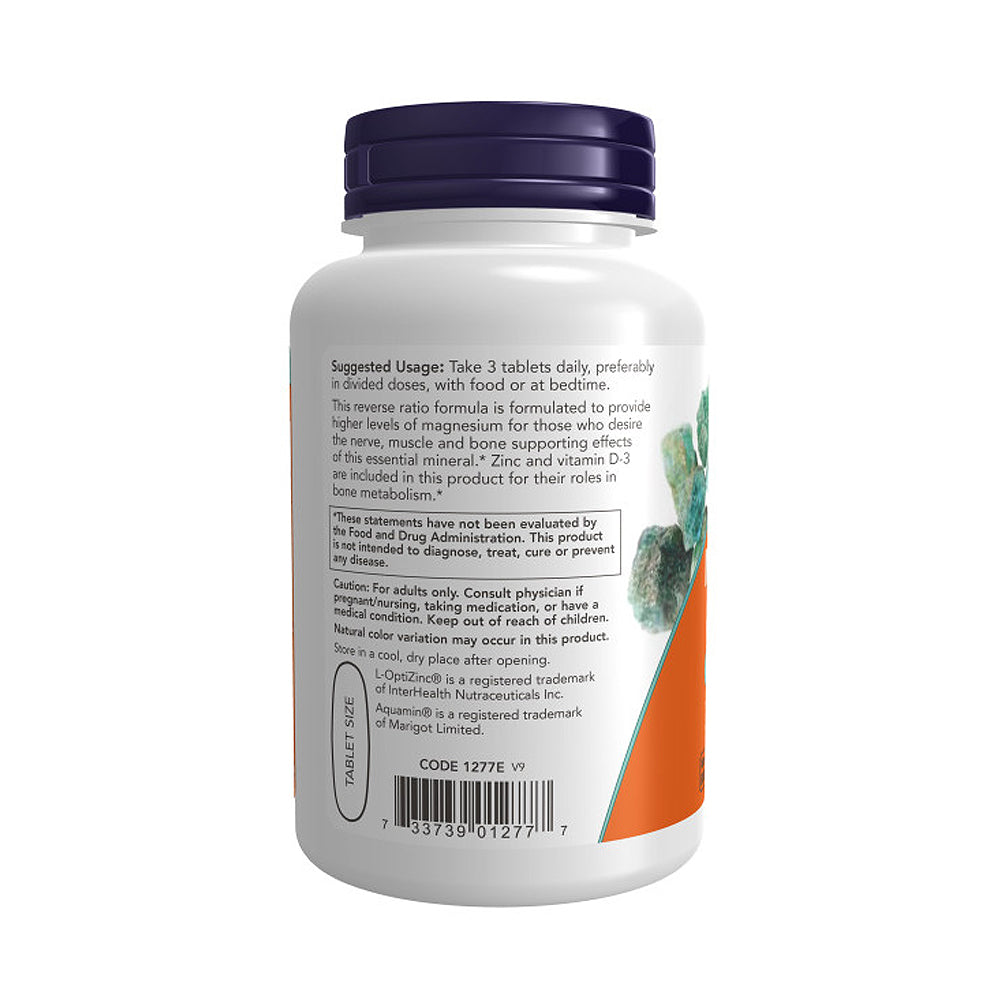 NOW Supplements, Magnesium & Calcium, With Zinc and Vitamin D-3, Nerve and Bone Support*, 100 Tablets - Bloom Concept