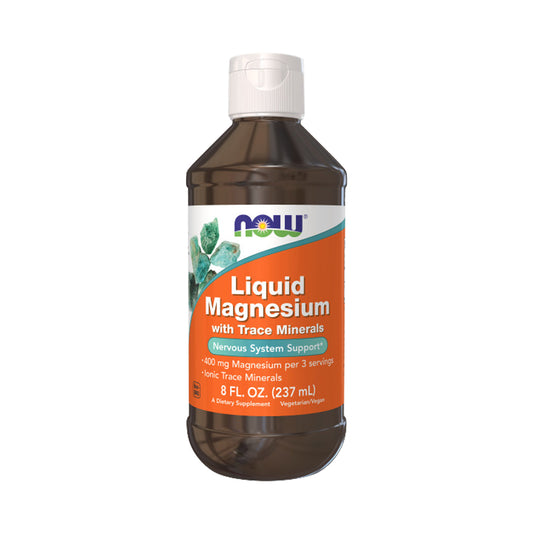 NOW Supplements, Liquid Magnesium with Trace Mineral, Nervous System Support*, 8-Ounce (237 ml) - Bloom Concept